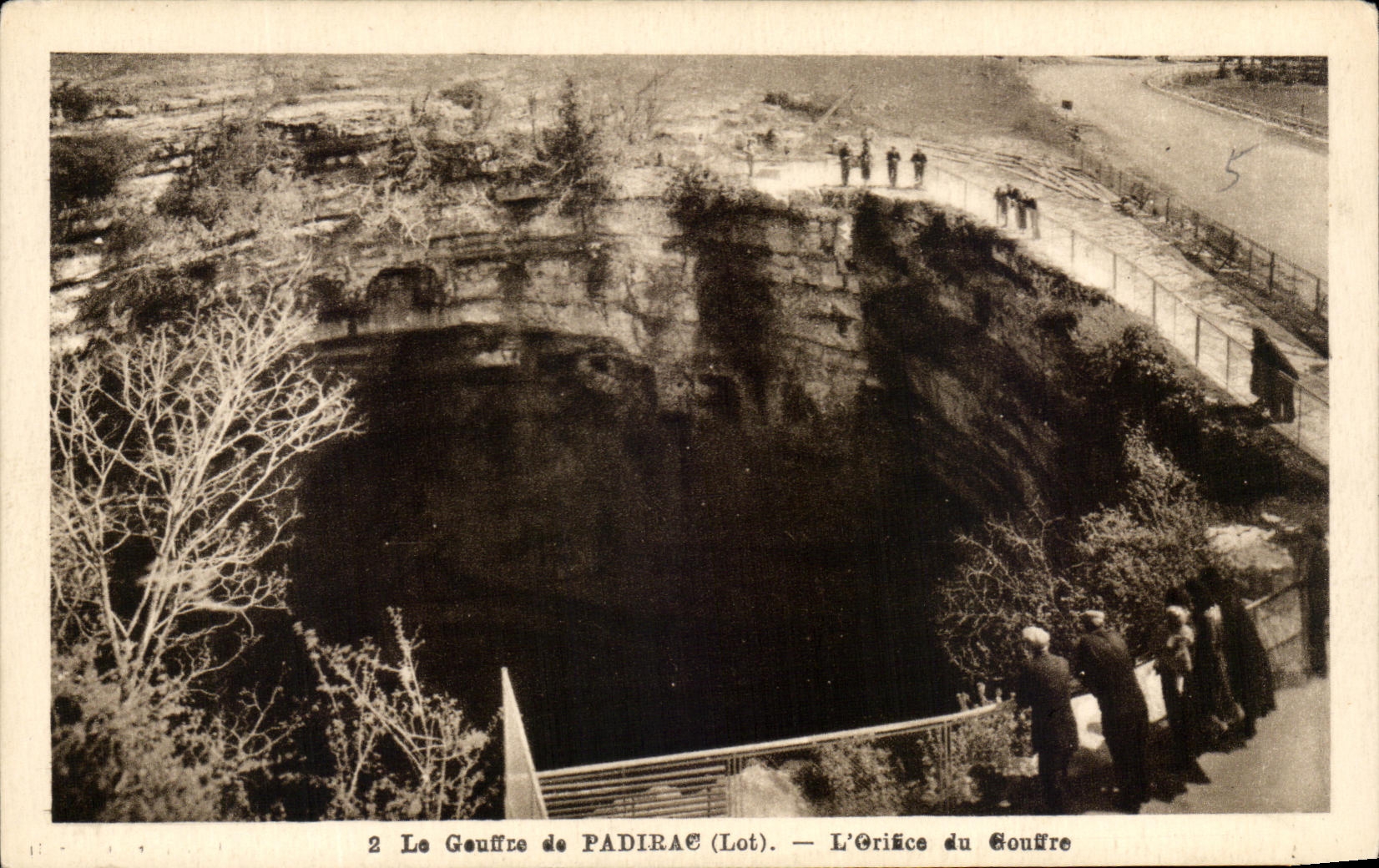 CPA the Pit De Padirac the Opening Of the Pit