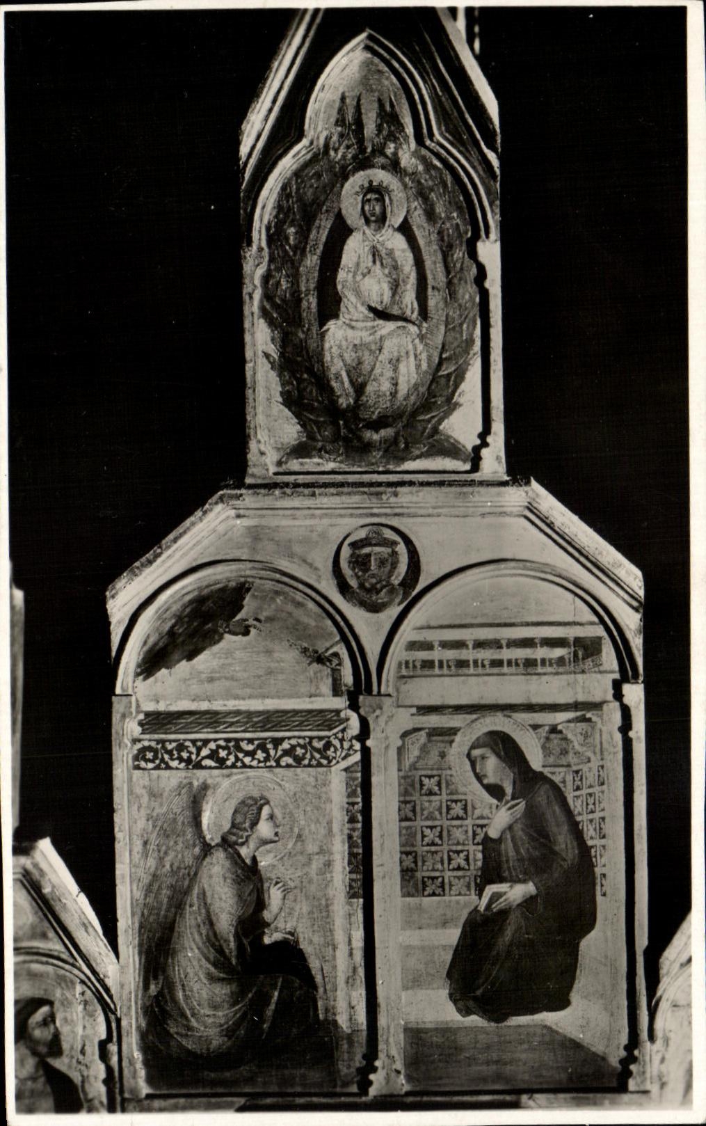 CPA Arezzo Chiesa Maria Della Pieve L'Annunziazione Partic Ai Un Polittico