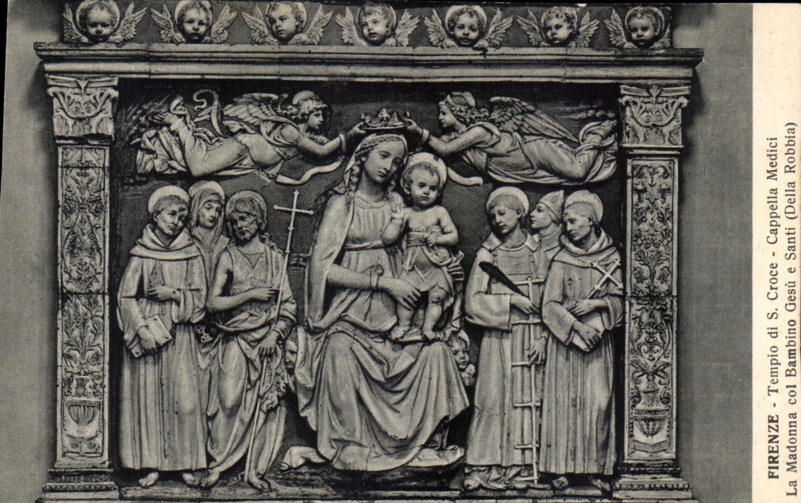 CPA Firenze Tempio Di Croce Capelle Medici el Bambino Gesu E Santi del collar de Madonna