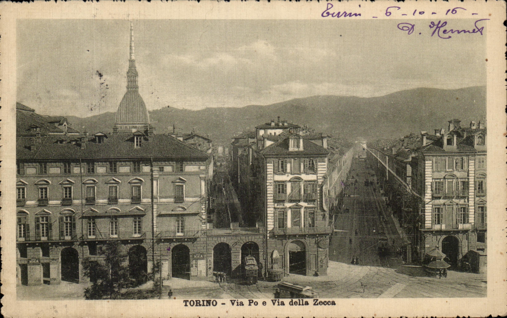 CPA Torino Via Po E Via Della Zecca