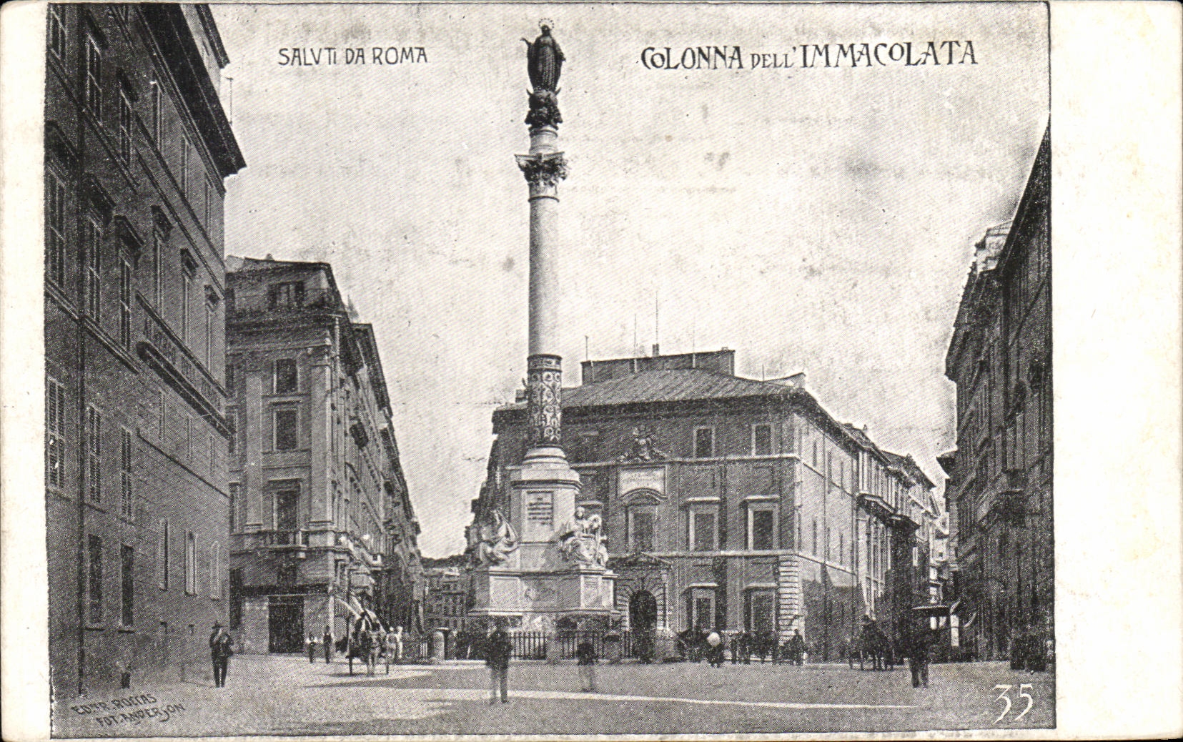 CPA Savlti Da Roma Colionna Dell'Immacolata