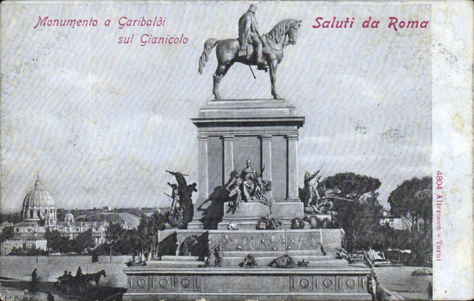El monumento de CPA tiene Garibaldi Sul Gianicolo Saluti DA Roma