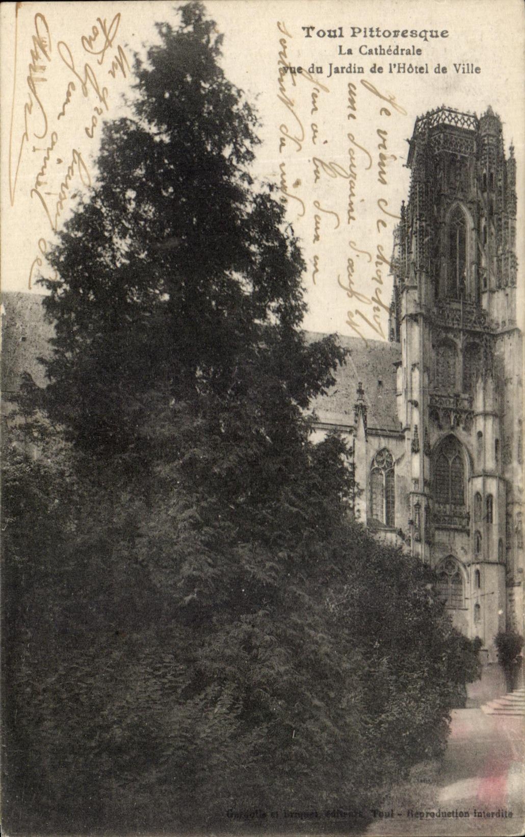 CPA pintoresco Toul la catedral vista de ayuntamiento