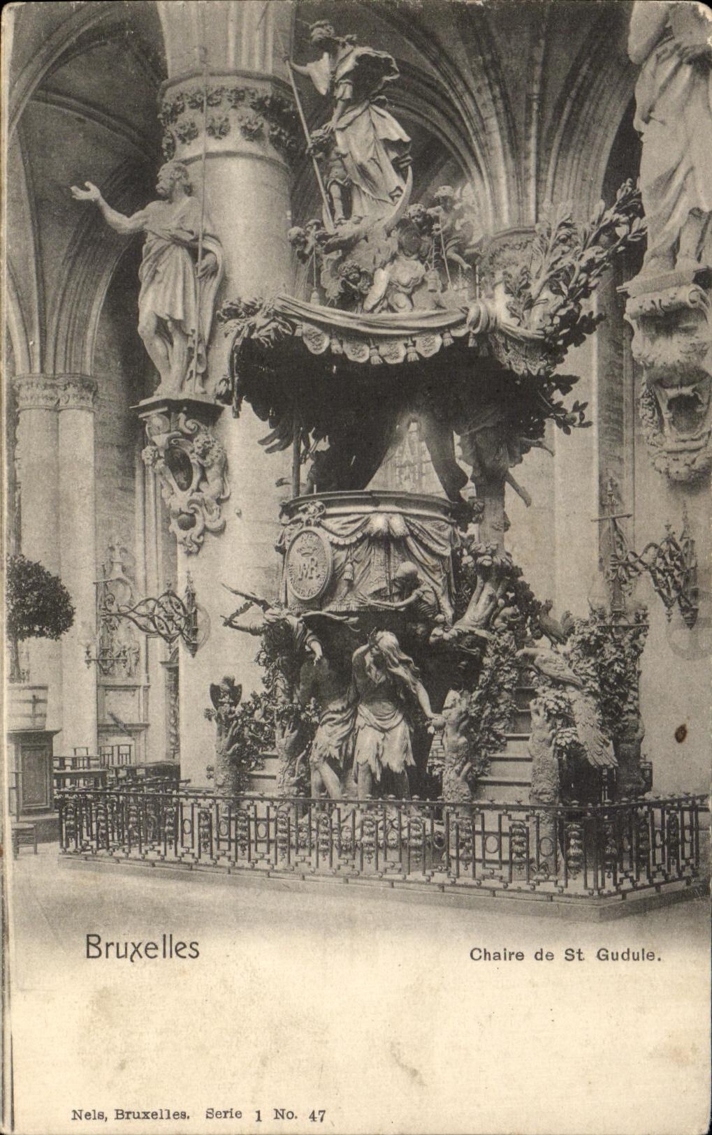 Pulpito de CPA Bruselas de St Gudulia