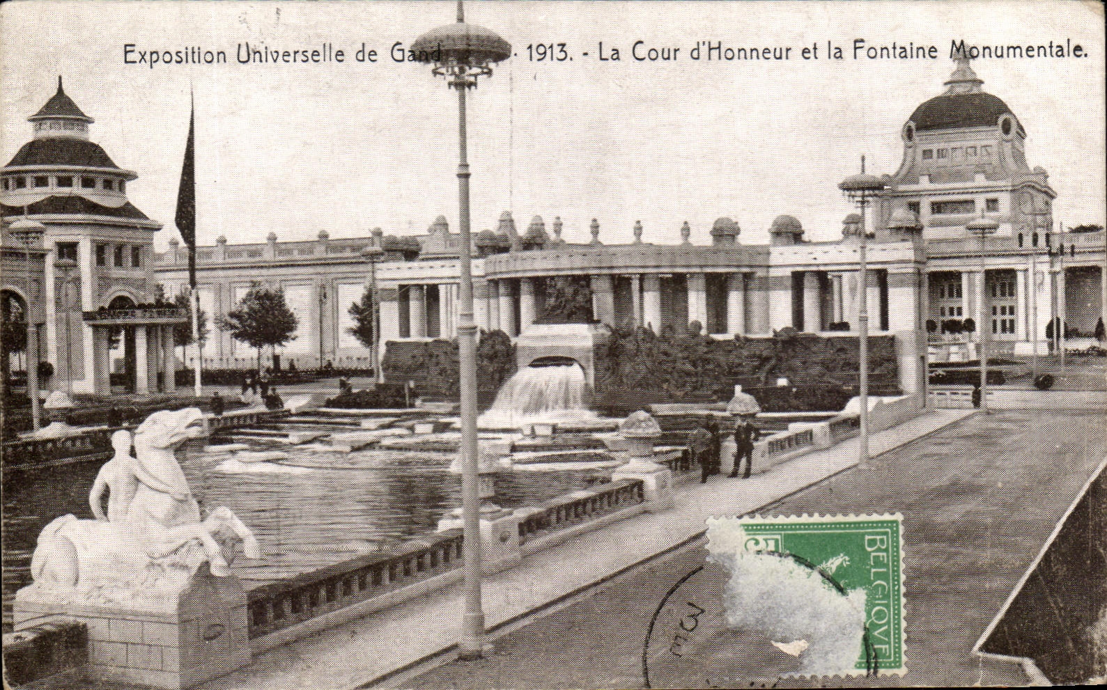 CPA Expostion Universelle de Gande La Cour d'Honneur et la Fontaine Monumentale