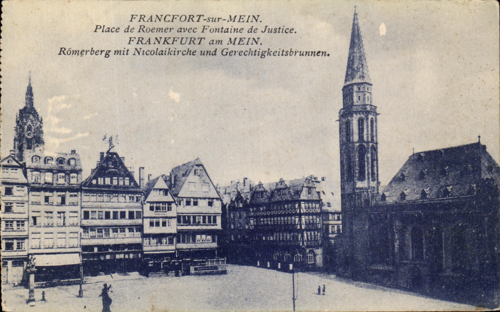 CPA Francfort Sur Mein Place de Roemer avec Fontaine de Justice Frankfurt am Mein