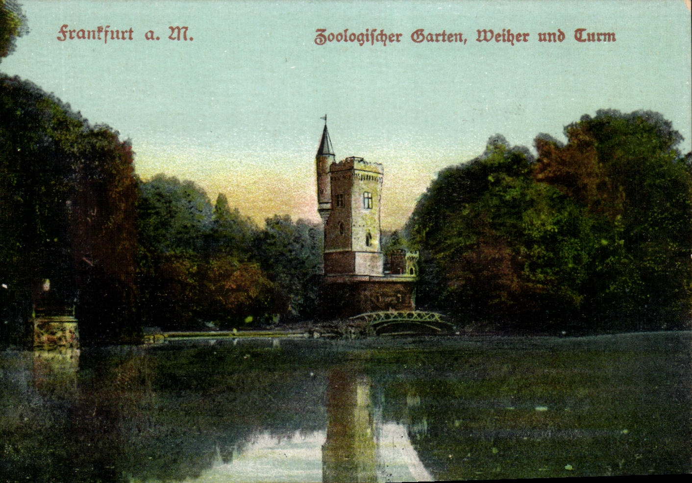 CPA Frankfurt Zoologifcher Garten Weiher Und Turm