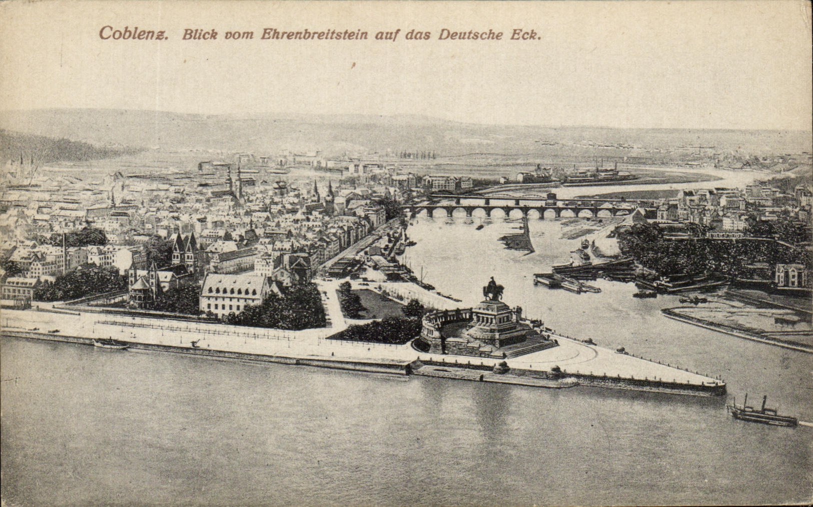 CPA Colbenz Blick Vom Ehrenbreltstein Auf Das Deutsche Eck