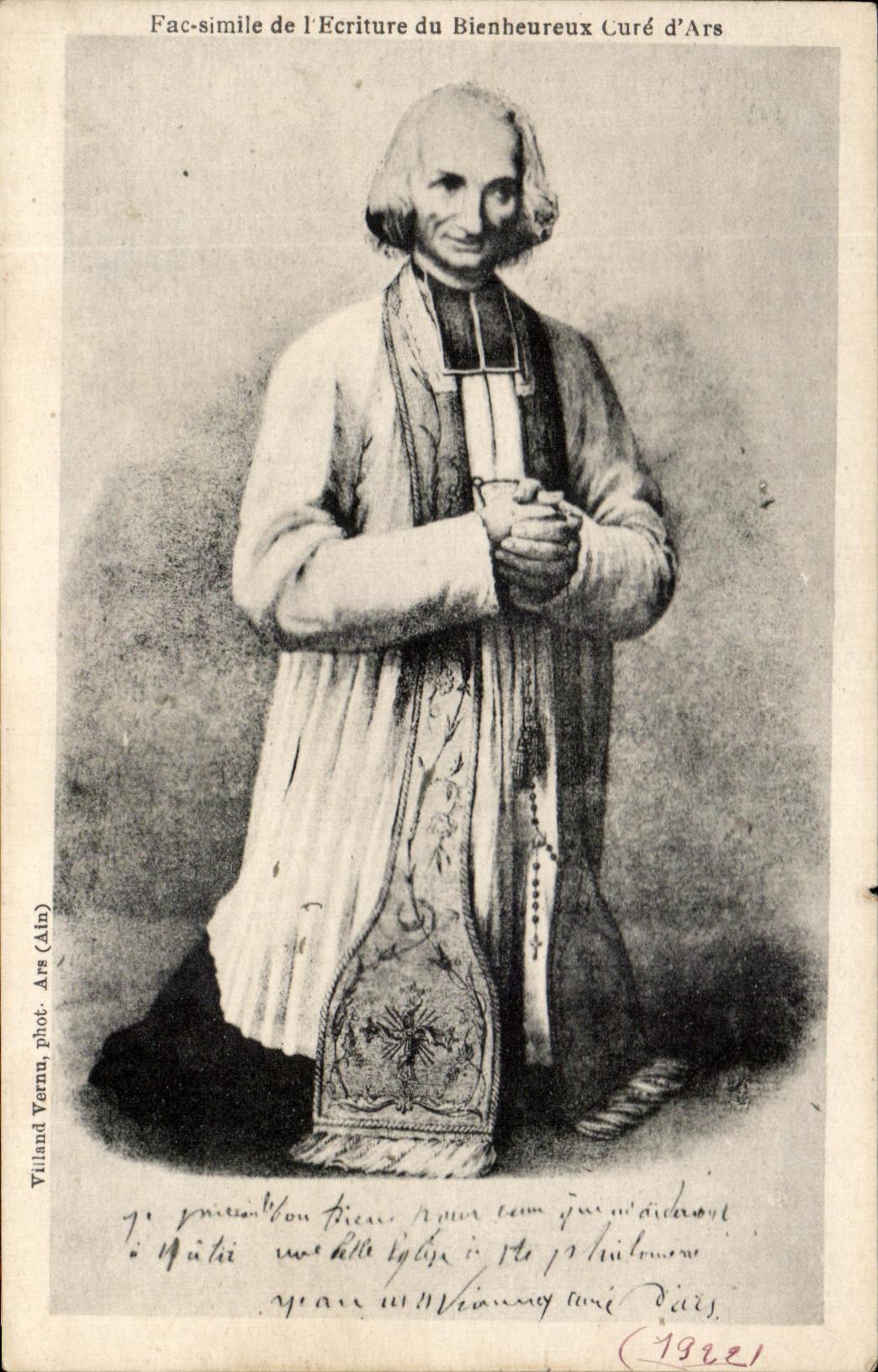 CPA Fac Simile de L'Ecriture De Bienheureux Cure d'ars