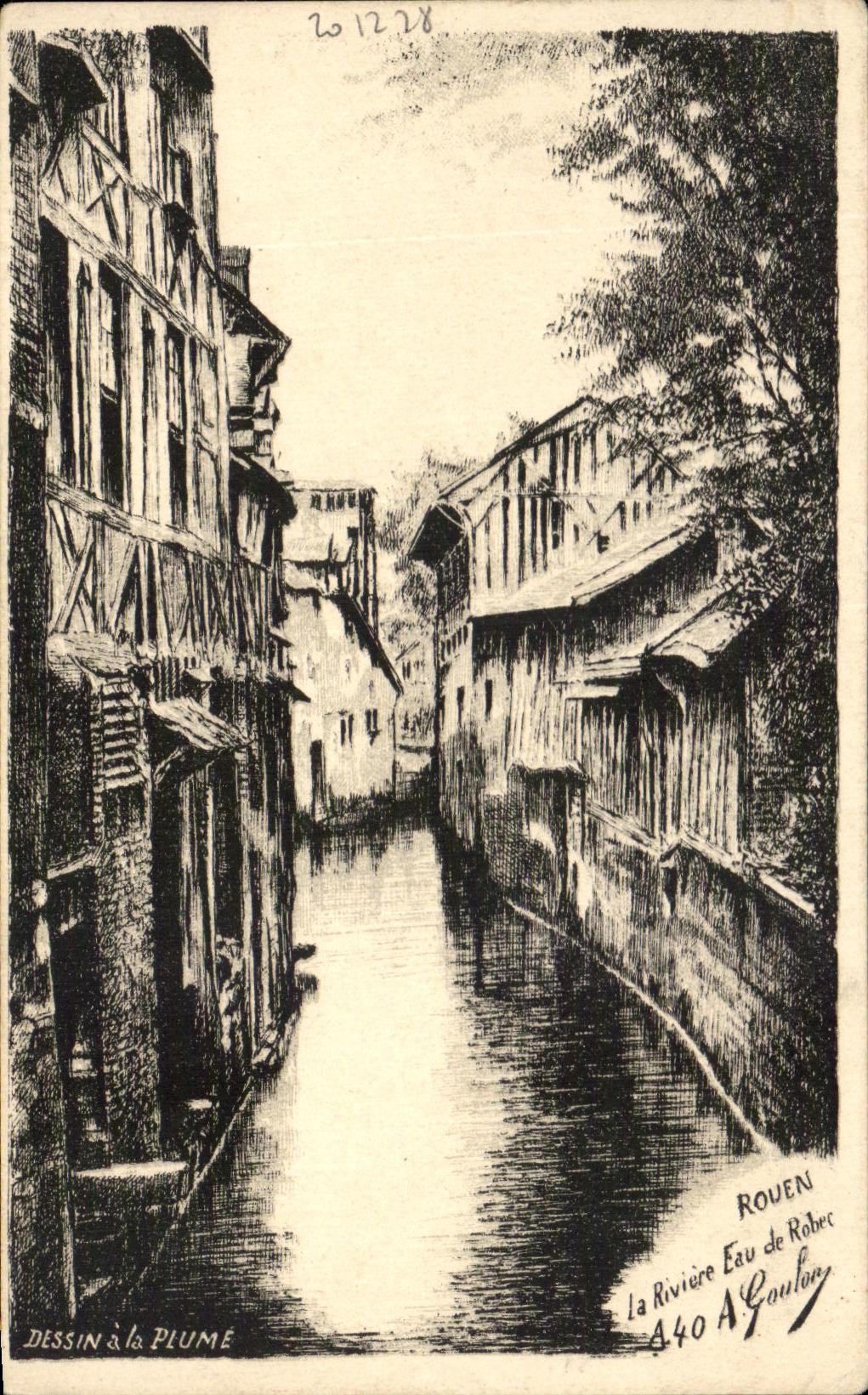 CPA Rouen the River Water of Robec