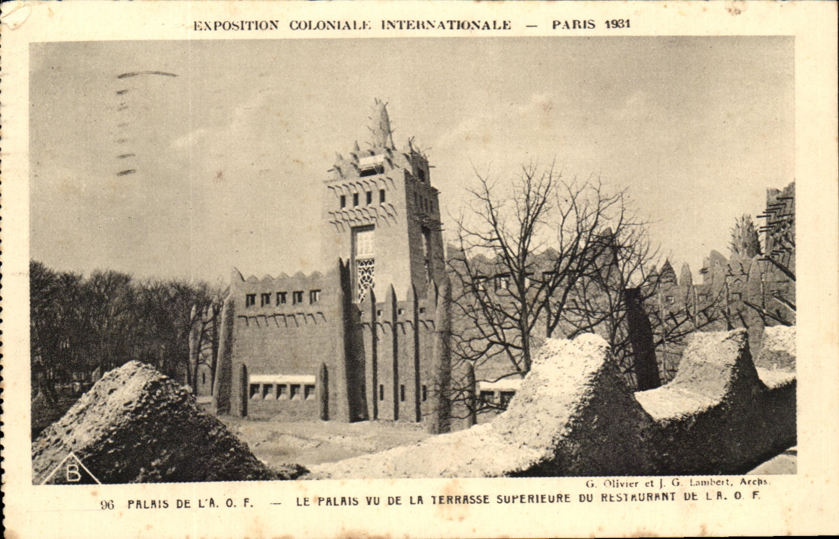 CPA Exposition Coloniale Internationale Paris 193Palais De L A O F le palais Vu De La Terrasse Superieure Du Restaurant