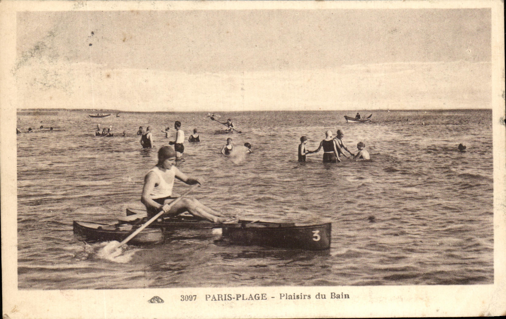 CPA Paris Beach Pleasures of the Bath Boat