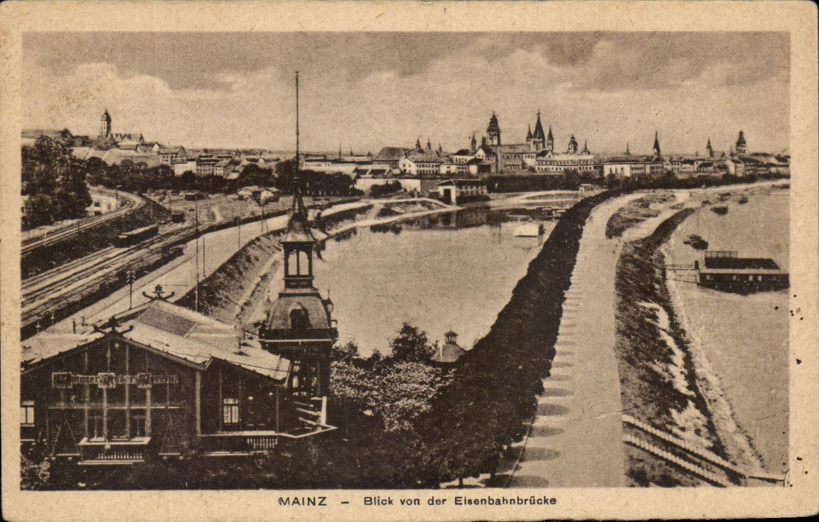 CPA Mainz Blick Von Der Eisenbahnbrucke