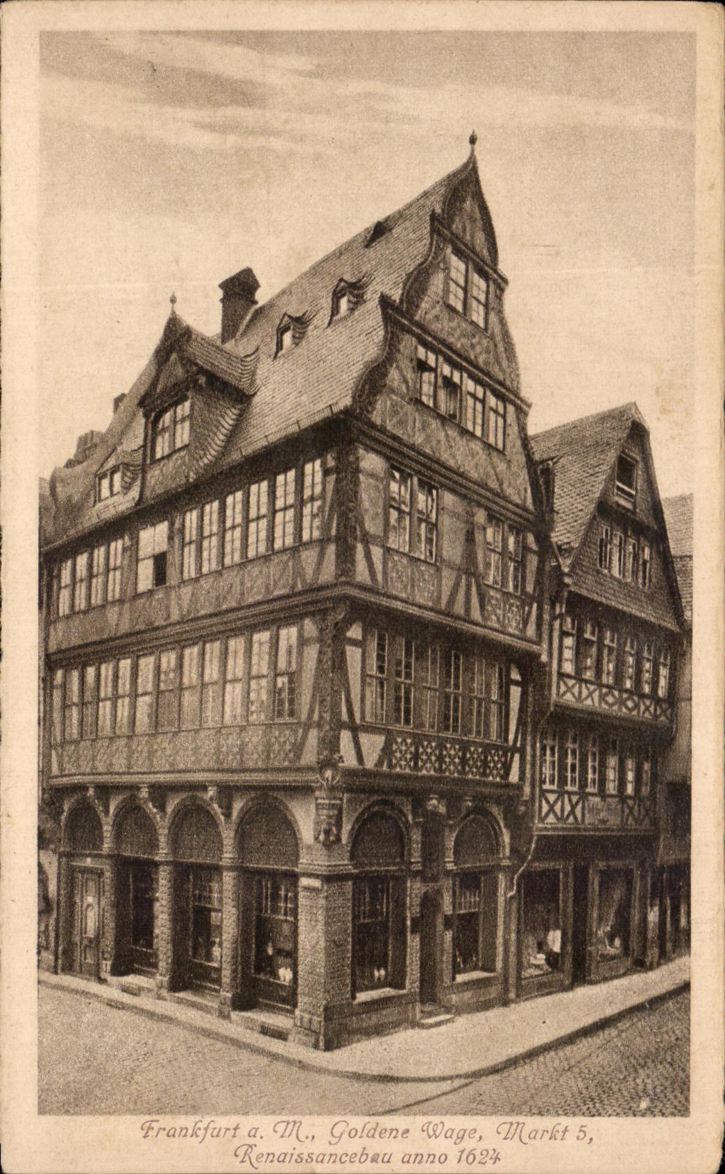 CPA Frankfurt a M Goldence Wage Markt Renaissancebau anno 1624