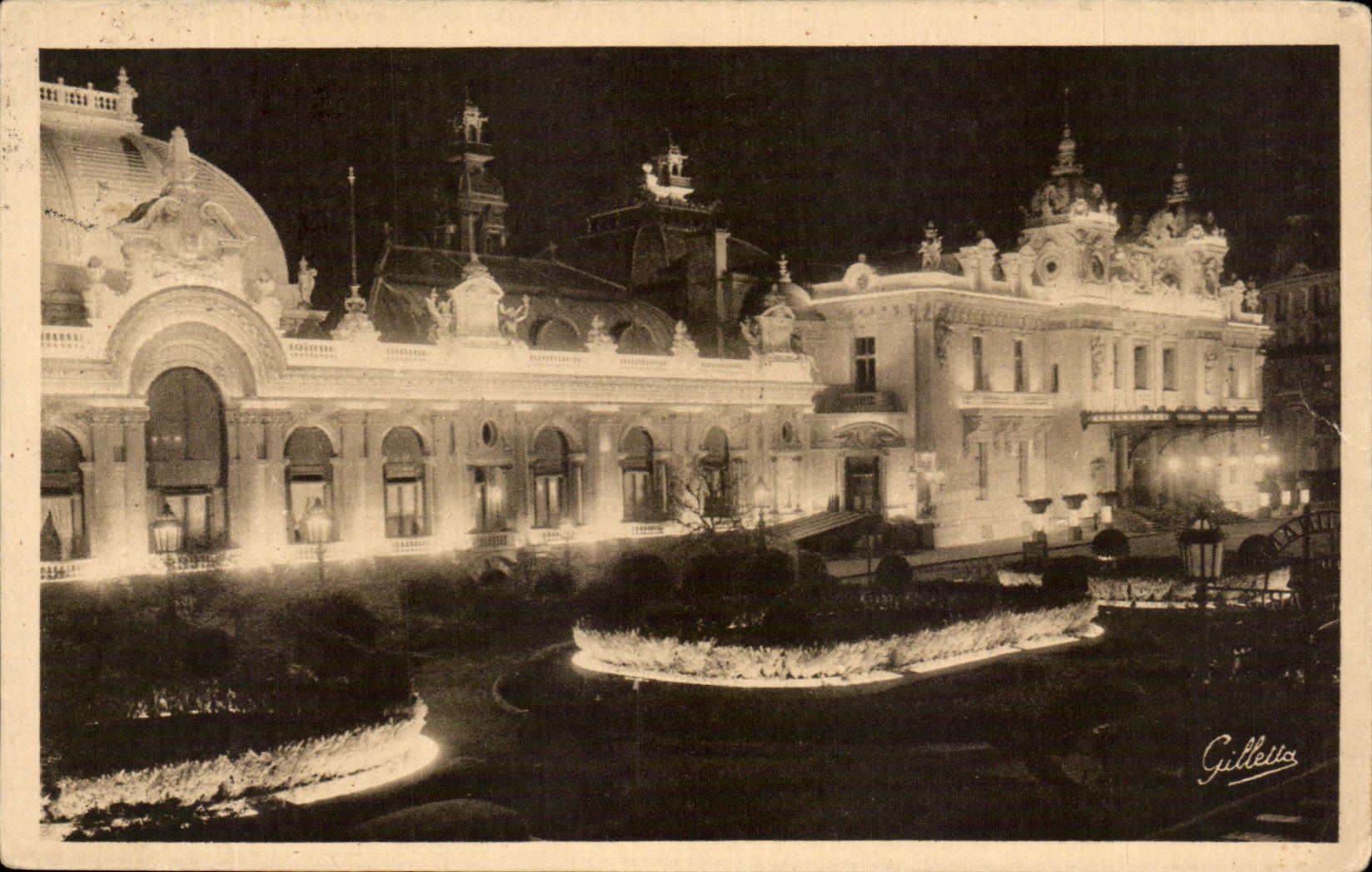 CPA Cote d'Azur Artistique Monte Carlo la nuit Le Casino