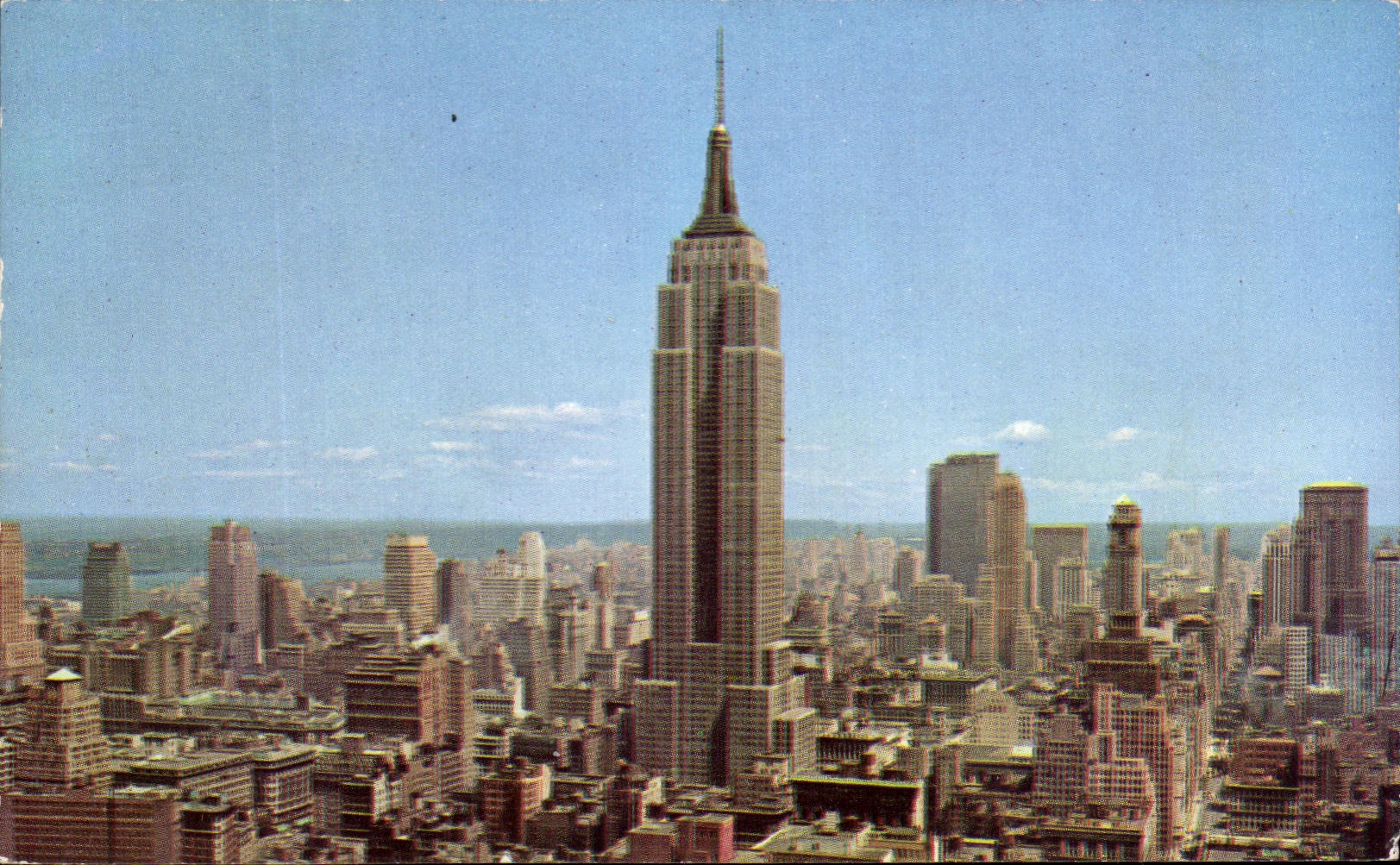 CPSM Uptown Skyline Showing worsens State Bldg And New York City