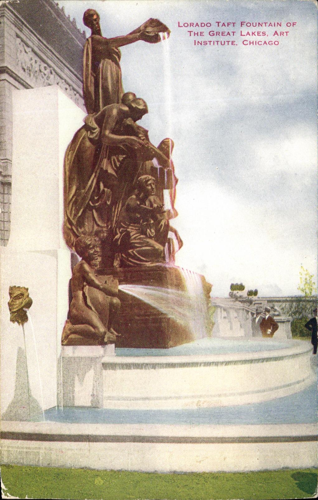 CPA Lorado Taft Fountain Of The Great Lakes Art Institute Chicago