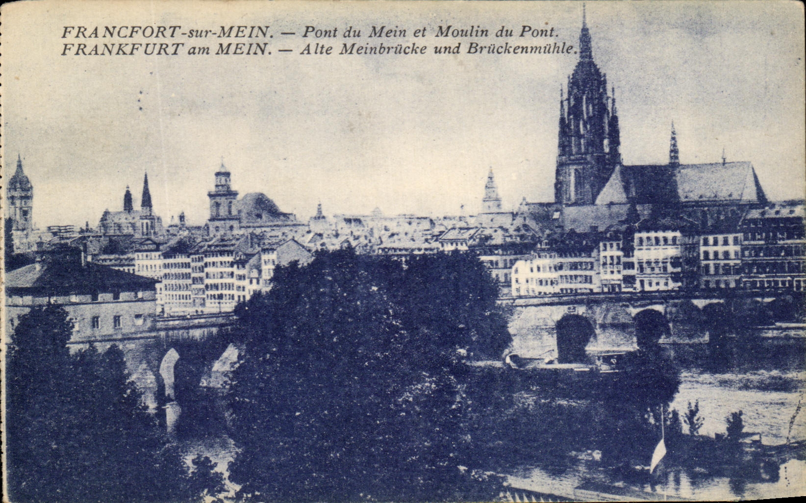 CPA Francfort Sur Mein Pont Du Mein Et Moulin Du Pont Frankfurt Am Mein Alte Meinbrucke