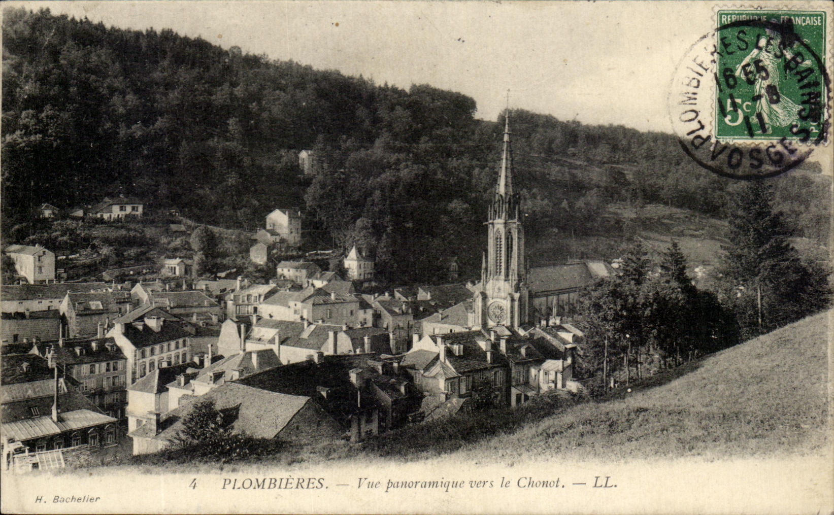 CPA Plombieres Panoramic View towards Chonot