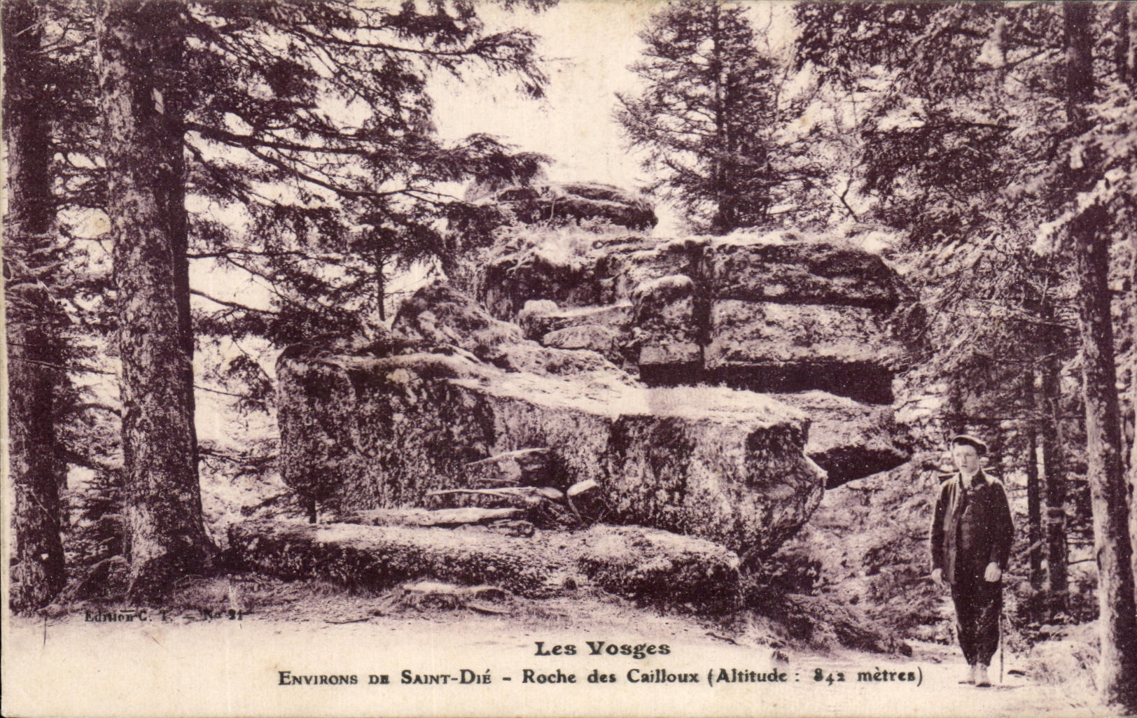 CPA the Vosges Saint Die Rock of Stones