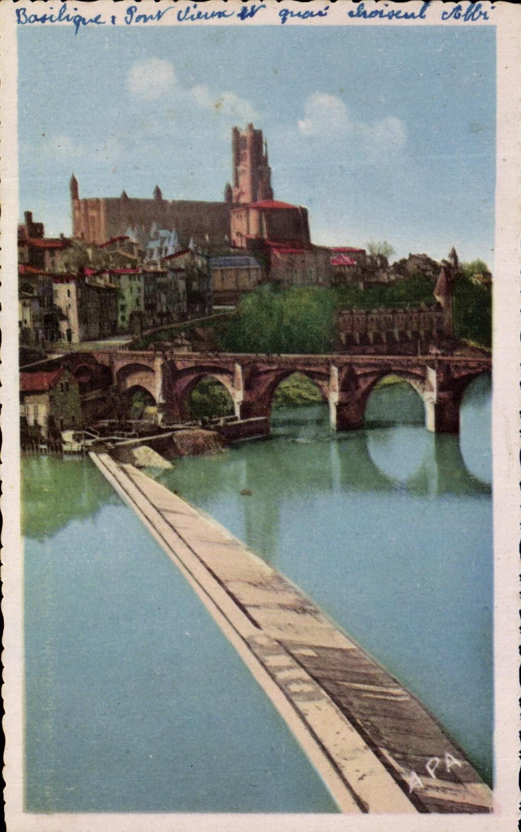 Muelle viejo del puente y de Choiseul de la basilica de CPA Albi