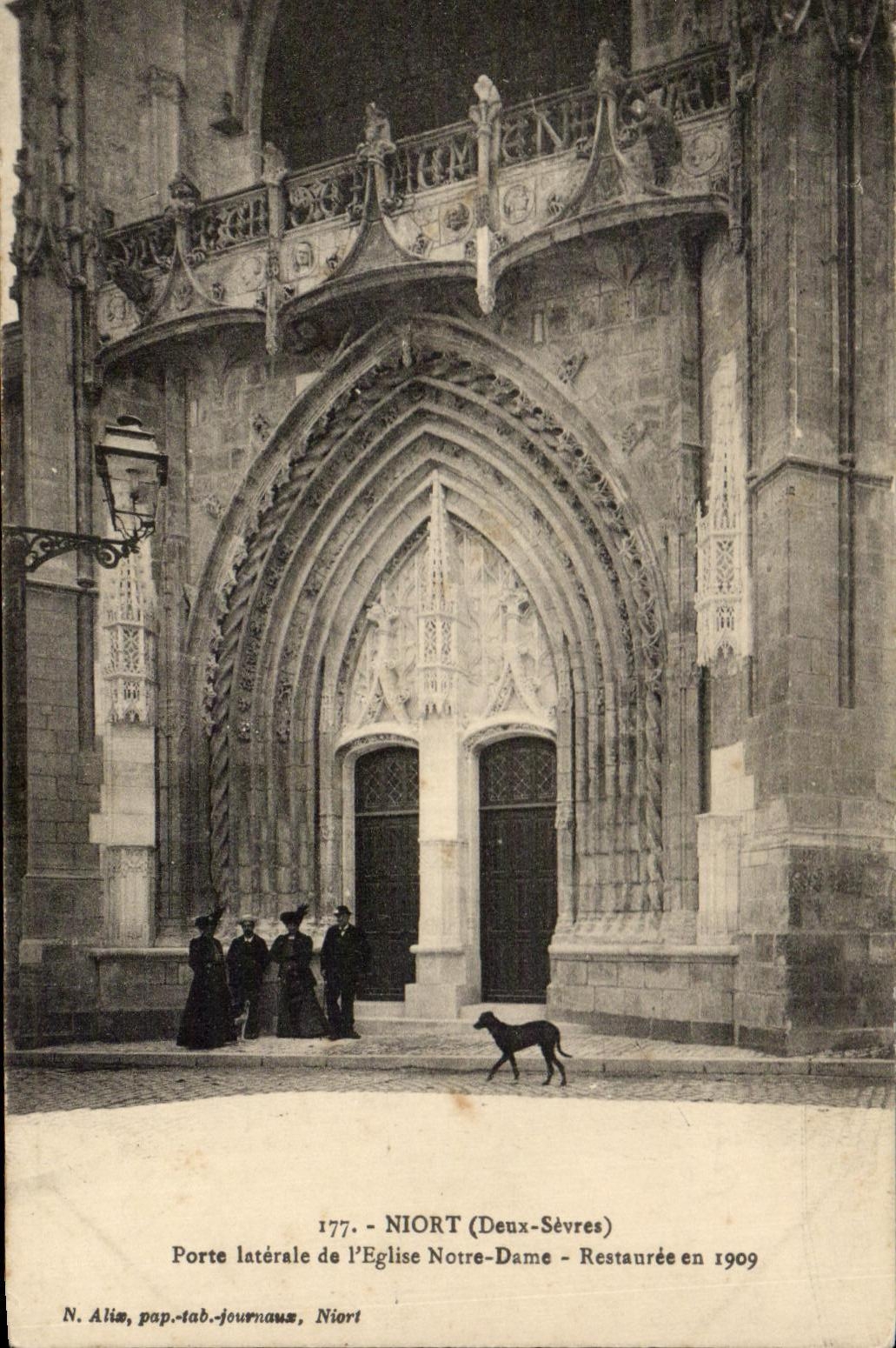 CPA Niort Side Gate Of the Church Our Restauree Lady In 1909