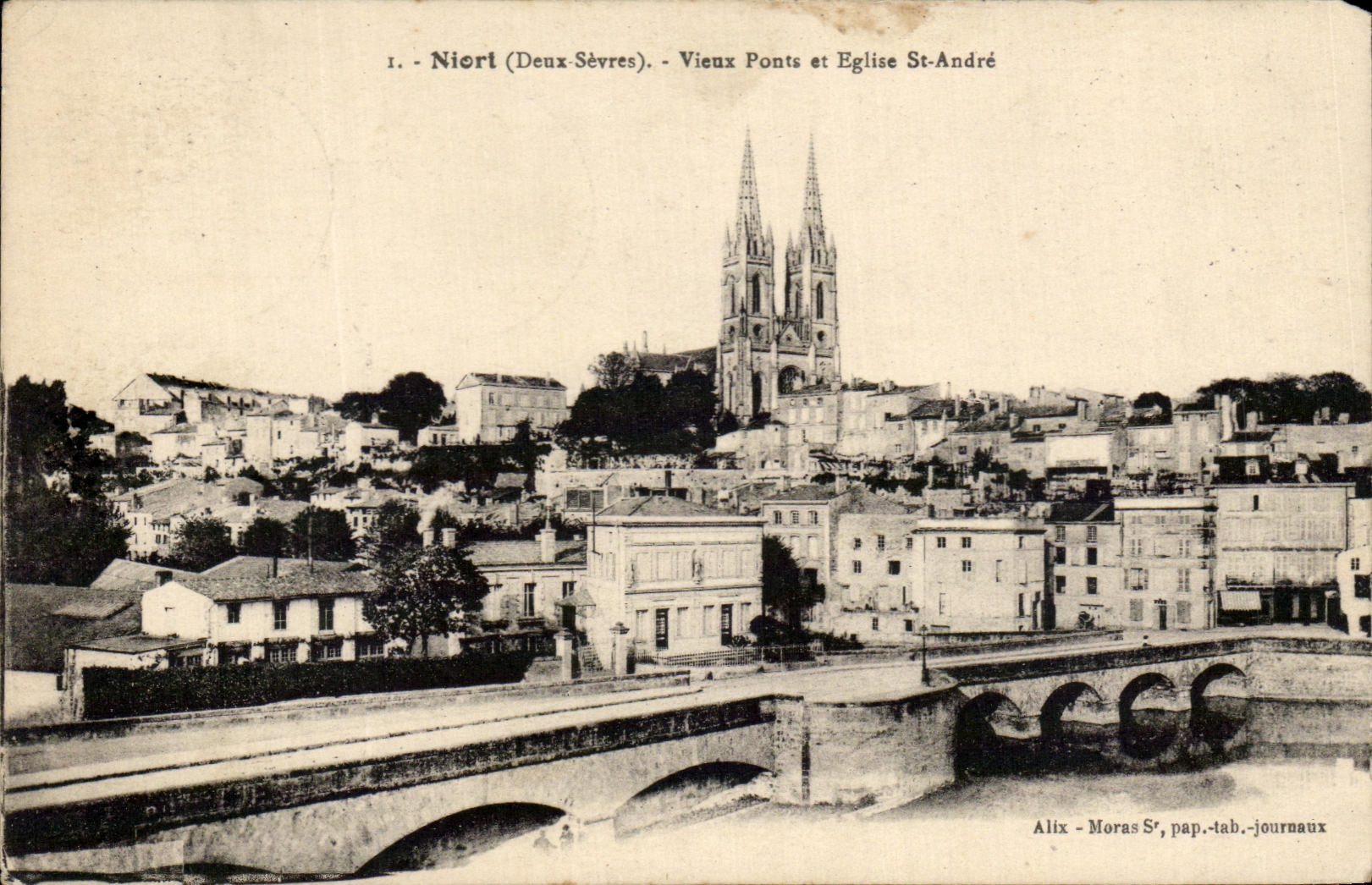 CPA Niort Old Bridges And Church St Andre