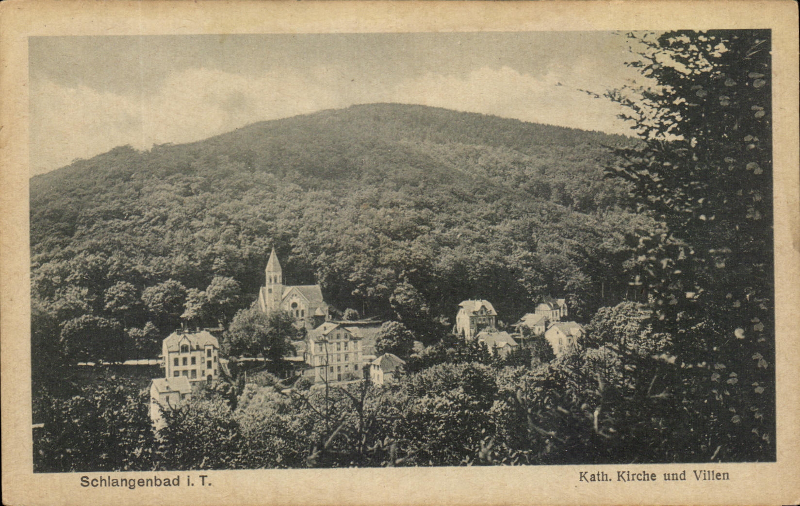 CPA Schlagenbad kath Kirche und Villen