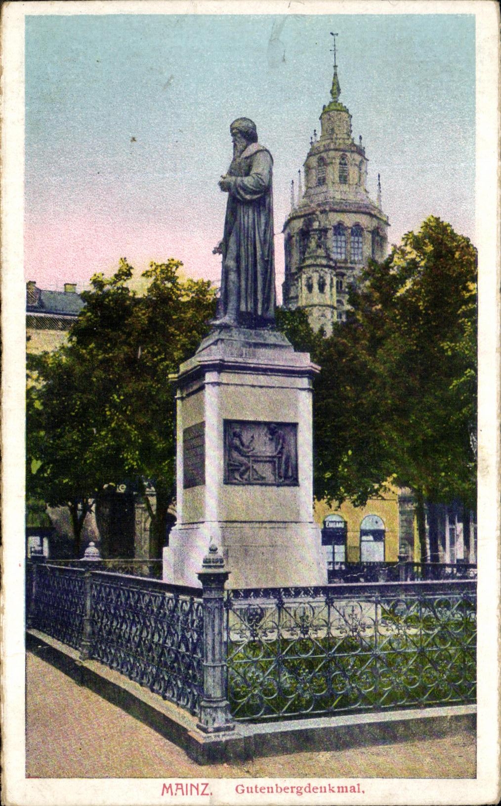 CPA Mainz Gutenbergdenkmal Gutenberg 