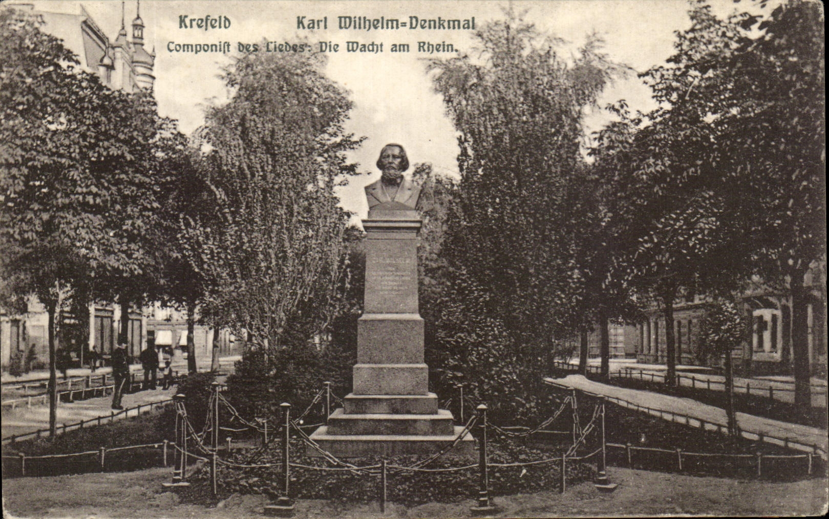 CPA Krefeld Karl Wilhelm Denkmal Type-setter Music
