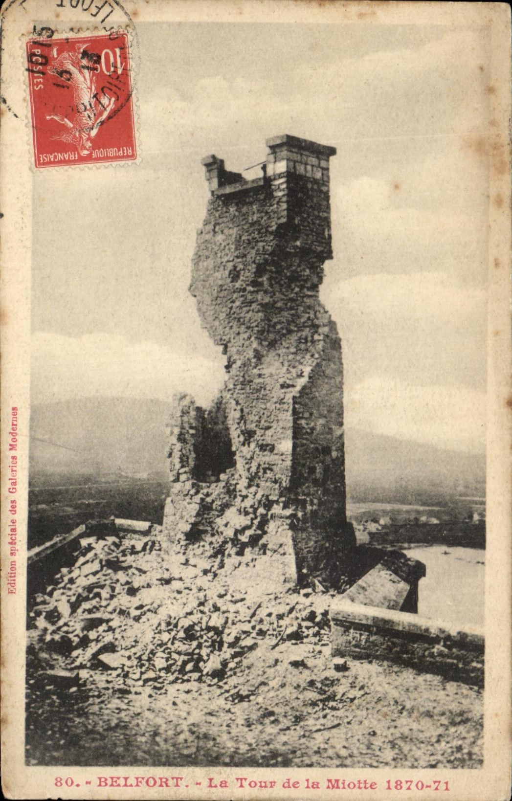 CPA Belfort the Tower of Miotte 1870 1871