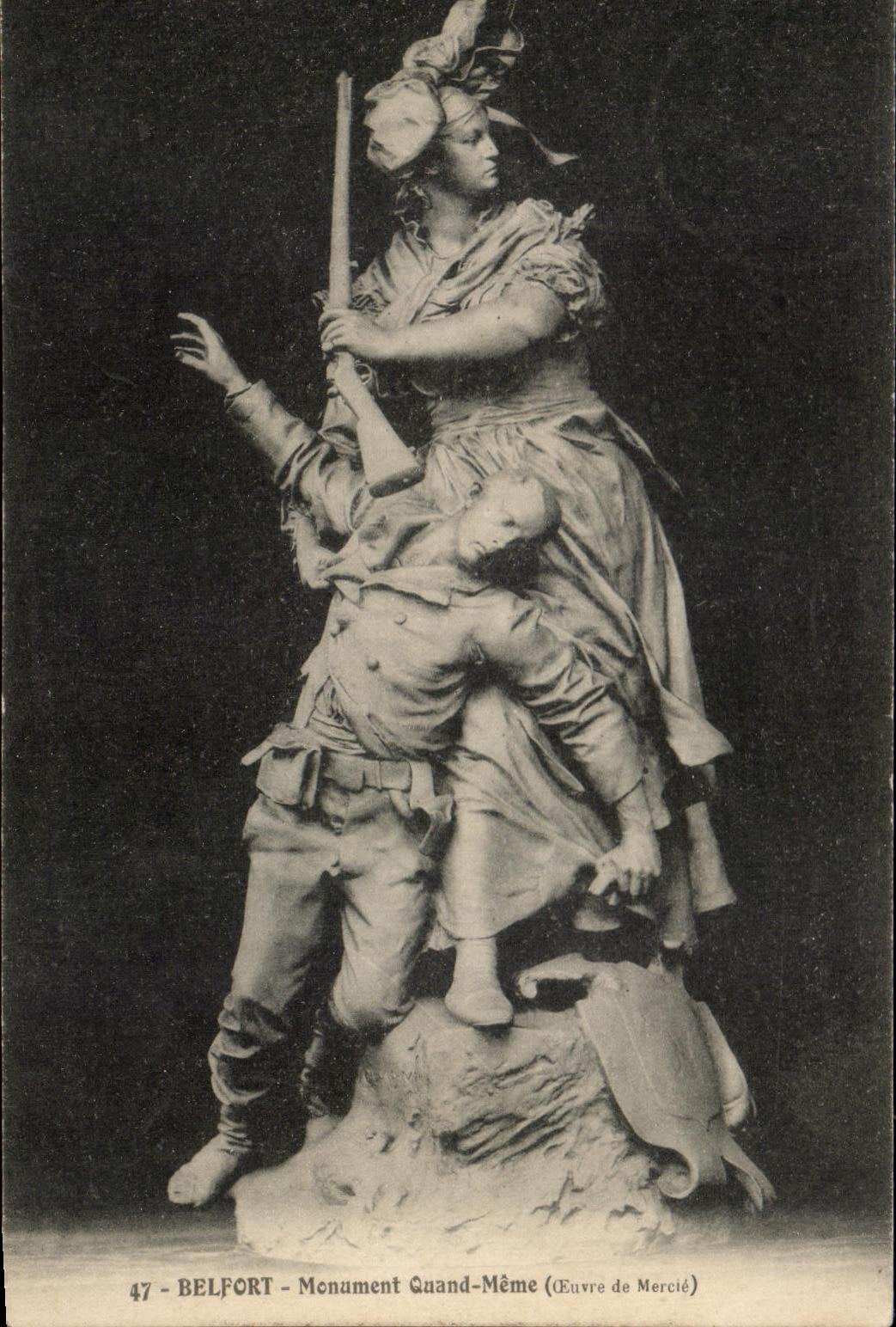 CPA Belfort Monument Quand Meme Oeuvre de Mercie