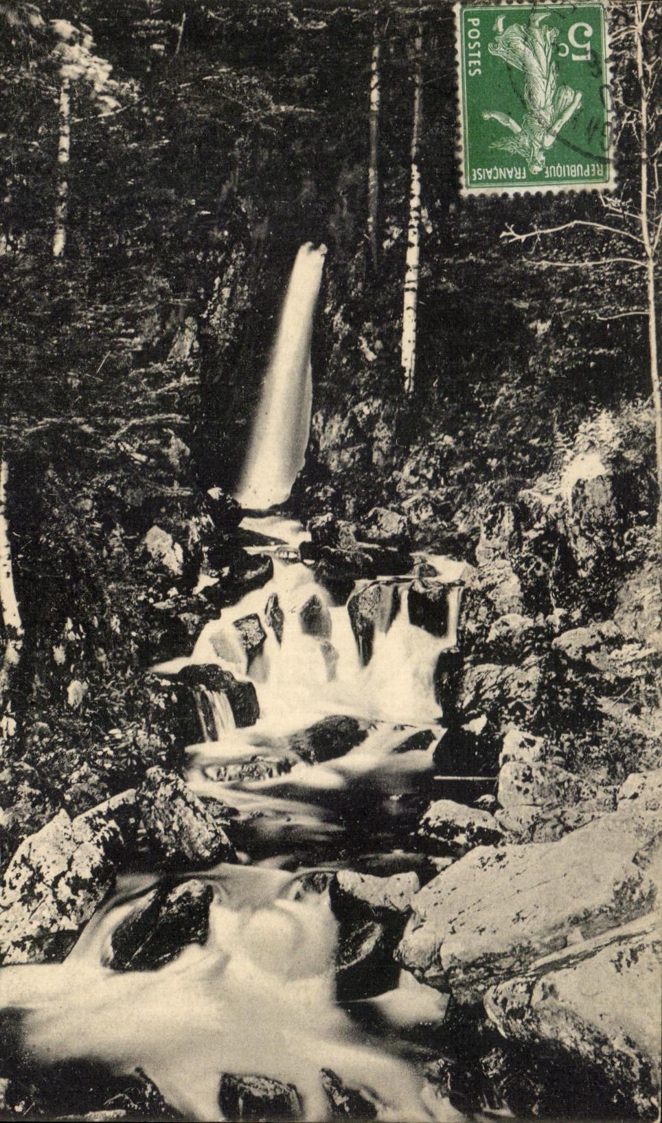 CPA Belfort Falls of water Close to the Balloon of Alsace