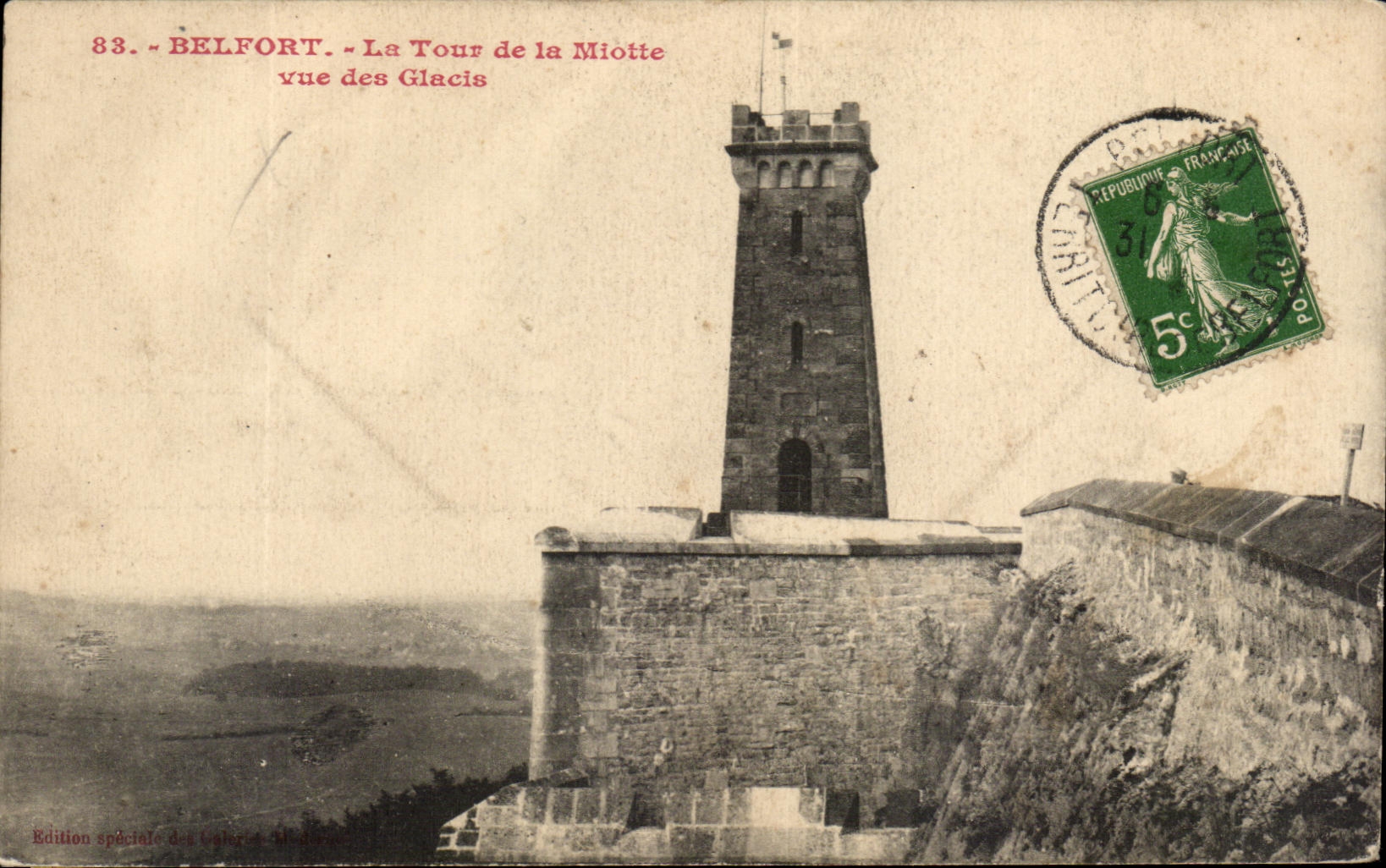 CPA Belfort the Tower of Moitte Seen of Glacis