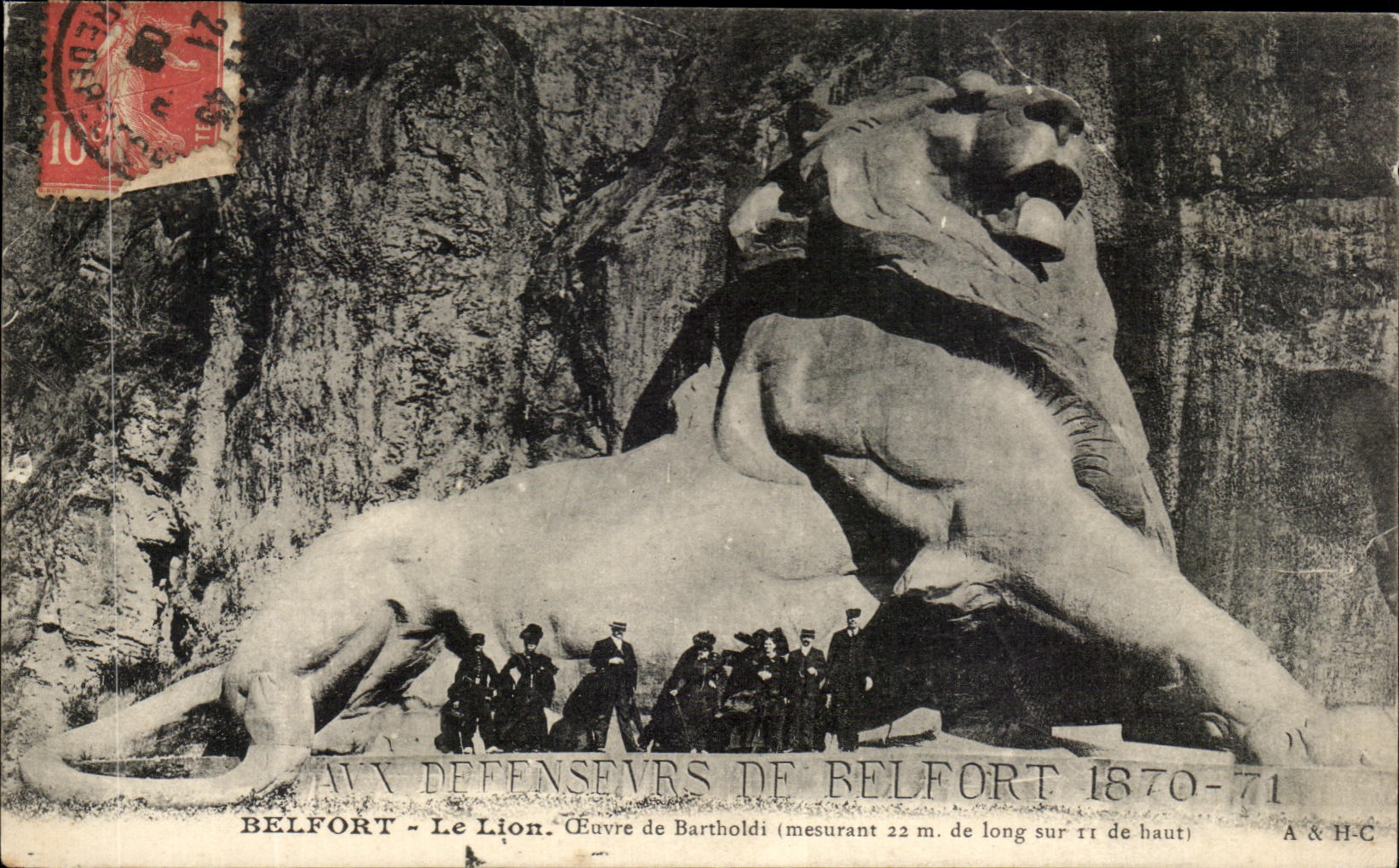 CPA Belfort Le Lion Oeuvre de Bartholdi