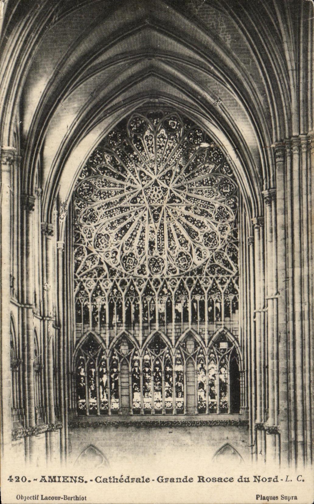 CPA Amiens Cathedrale Grande rosace du nord