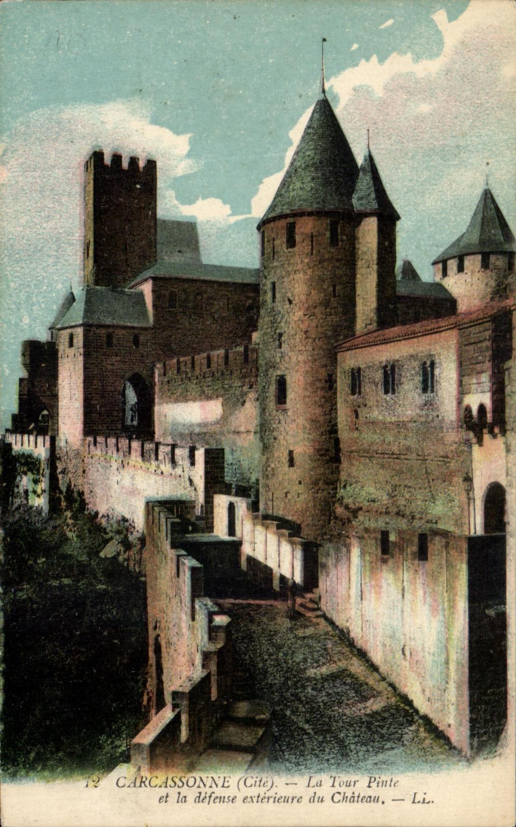 CPA Carcassonne Turn of Pint and defense External of the Castle