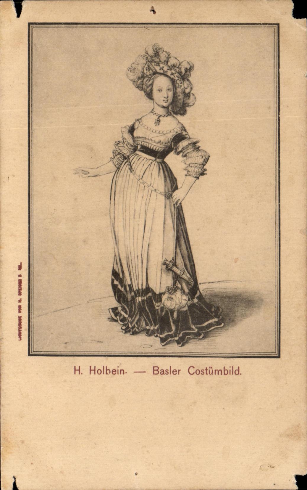 CPA Holbein Basler Costumbild Folklore 