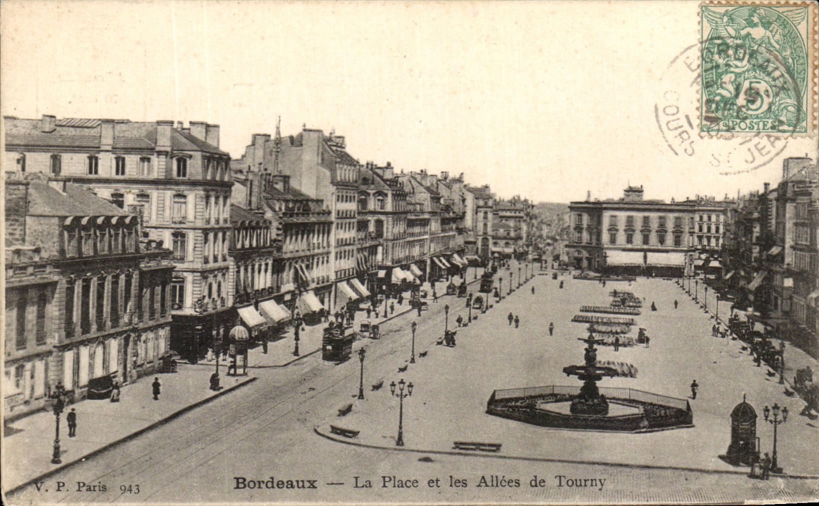 Burdeos de CPA el lugar y los callejones de Tourny