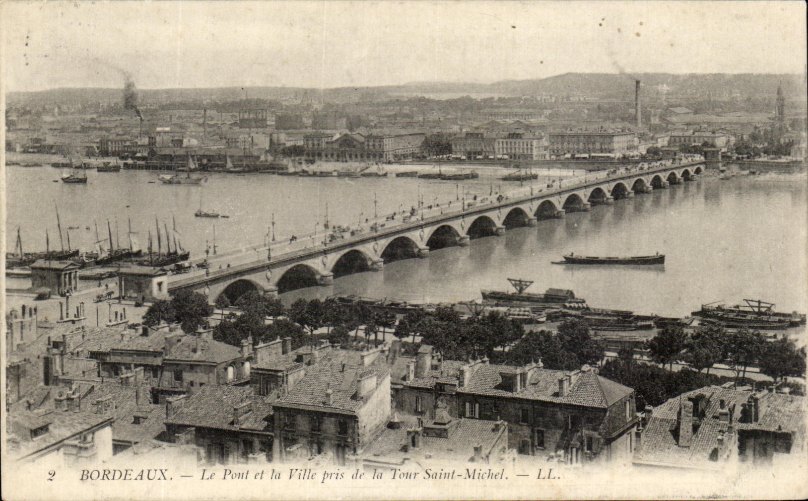CPA Bordeaux Le Pont Et La Ville Pris De La Tour Saint Michel