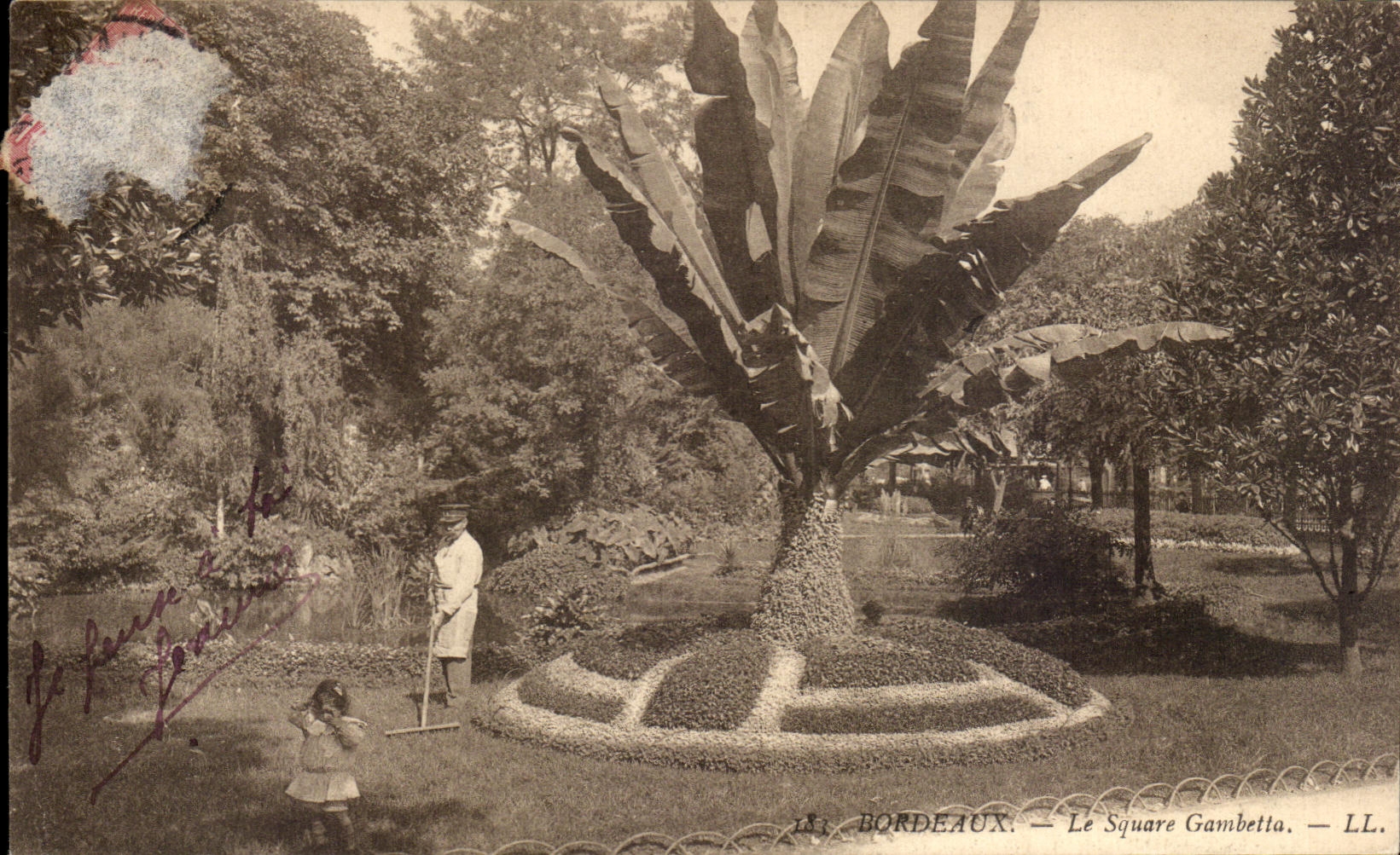 CPA Bordeaux Le Square Gambetta Jardinier