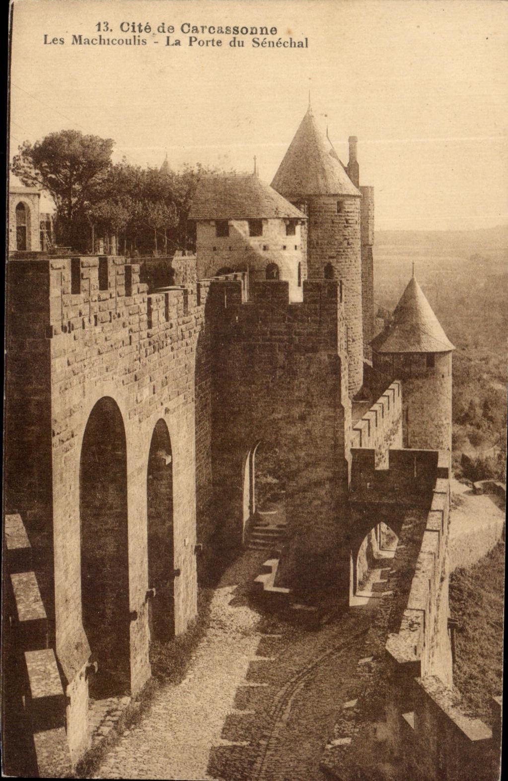 CPA ISCED of Carcassonne machicolations the Gate of the Seneshal