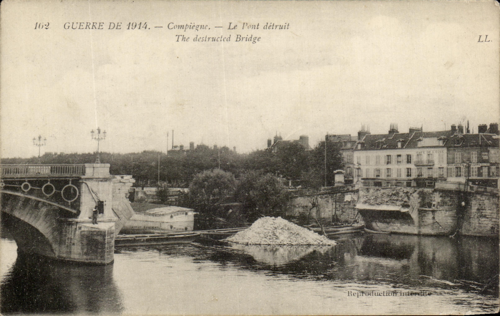 CPA Guerre Of 1614 Compiegne the Bridge destroys Militaria