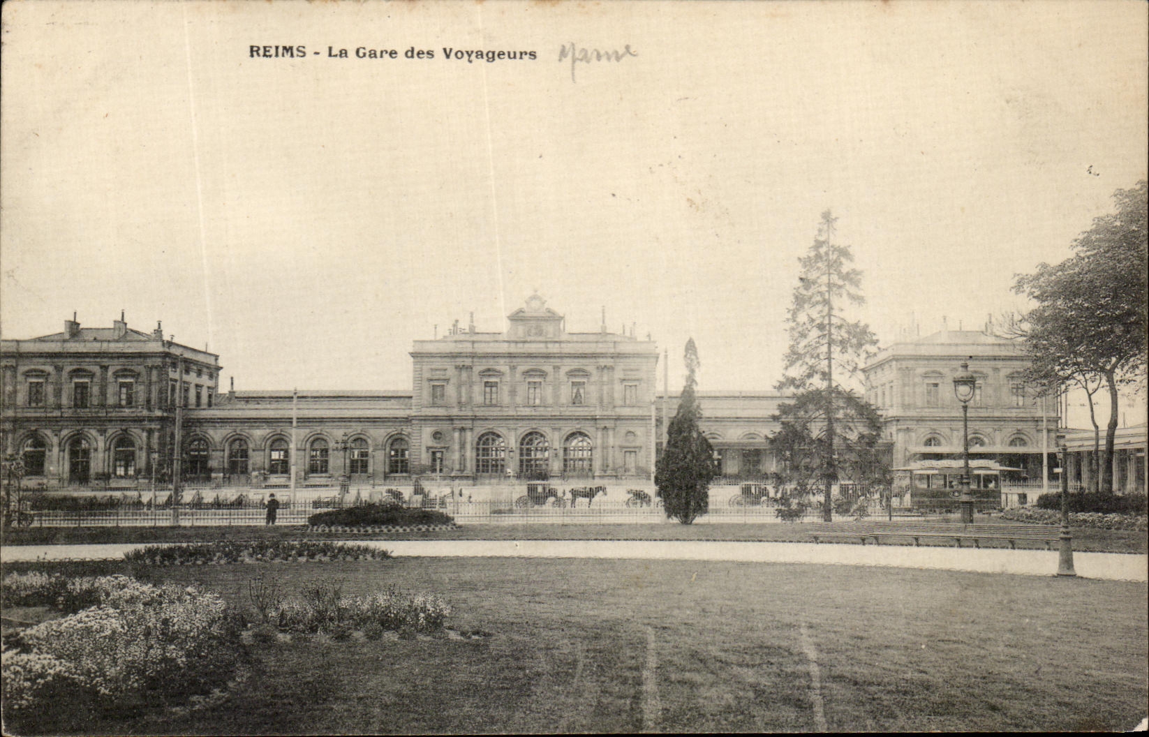 CPA Rheims Train station Of the Travellers