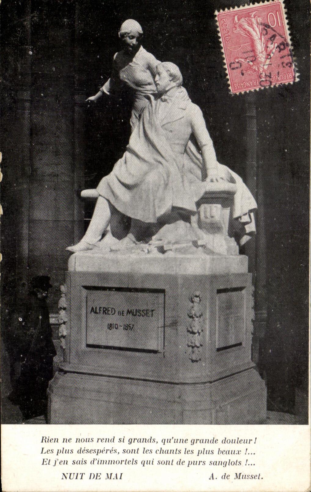 CPA Alfred de Musset Nothing returns to us so large That a Great Paris Pain