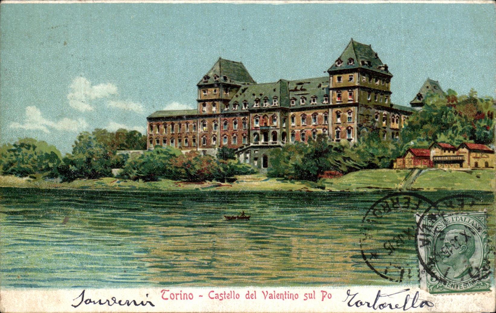 CPA Torino Castello del Valentino sul po