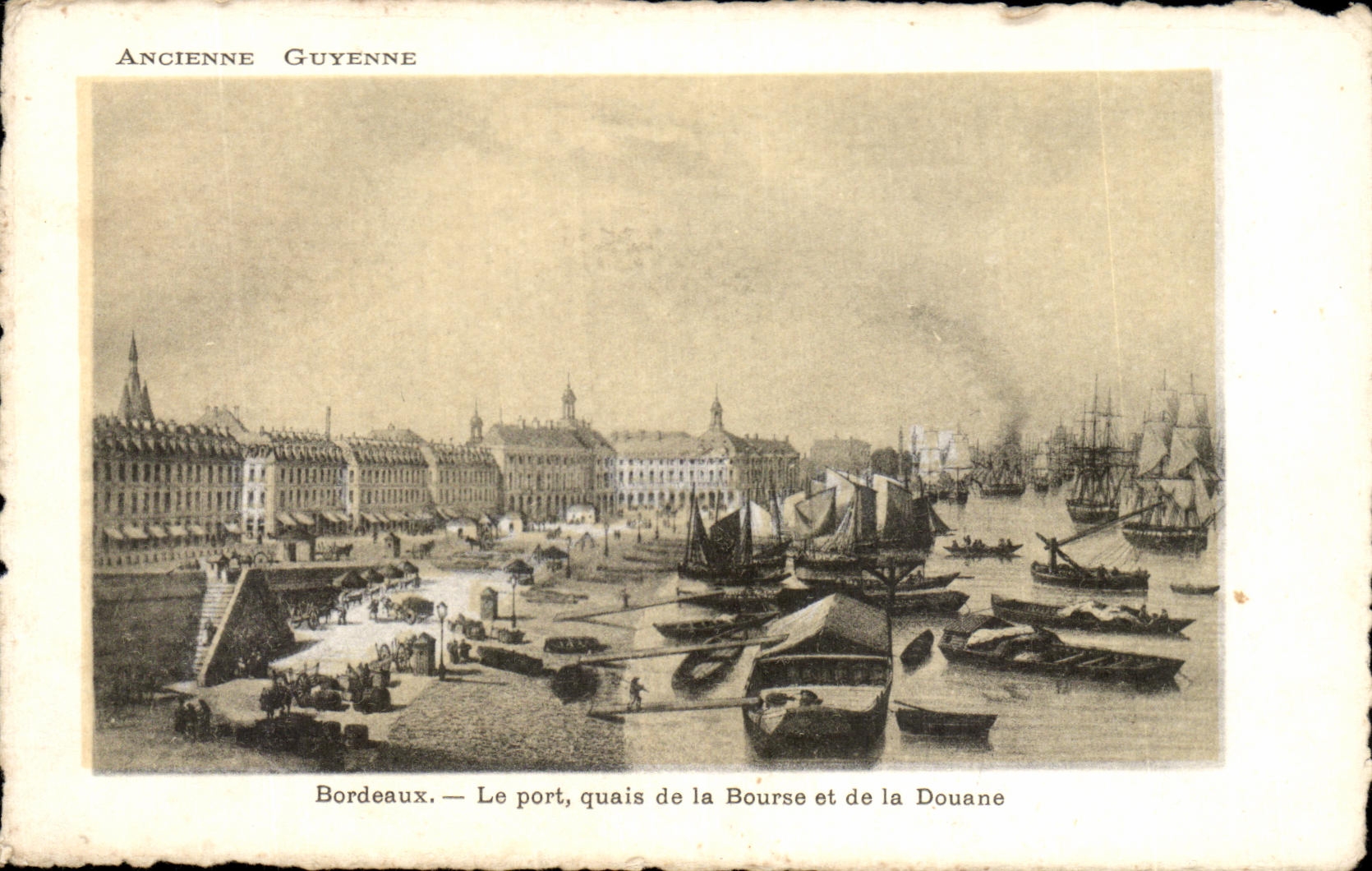 Old CPA Guyenne the port quays of the Stock Exchange and the Customs Boats