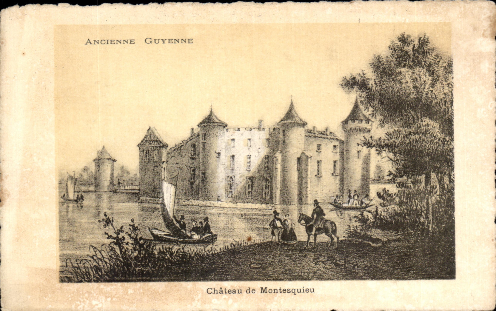 Old CPA Guyenne Castle of Montesquieu