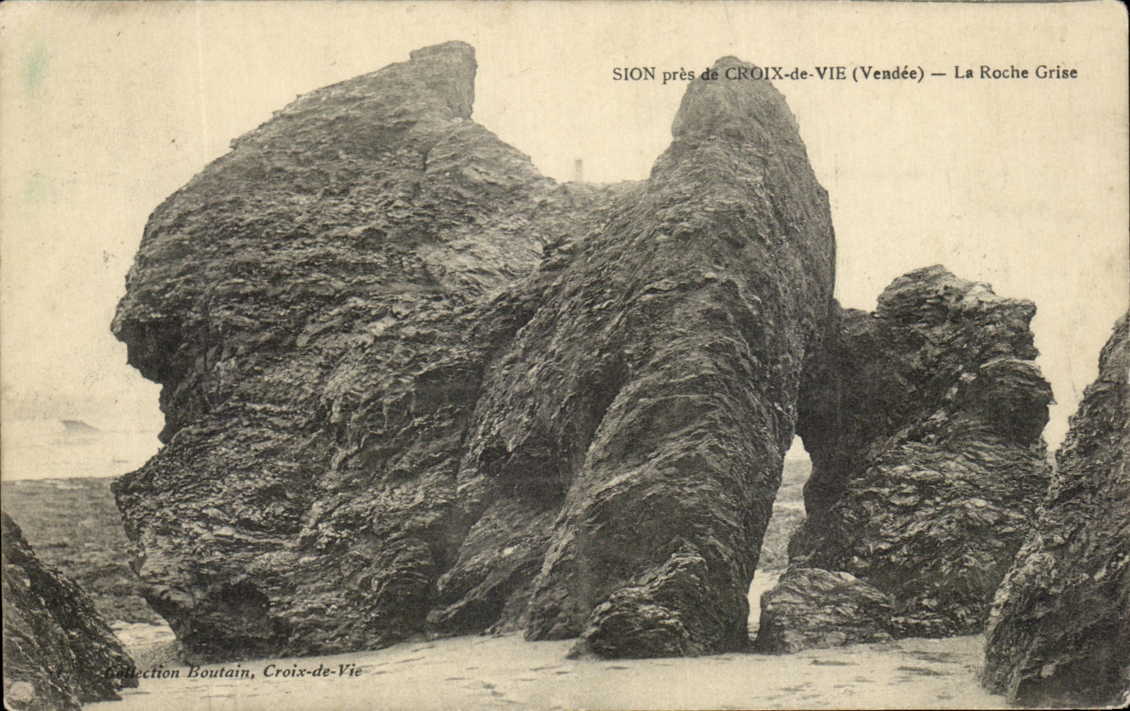 CPA Sion cerca de Croix de Vie la roca gris