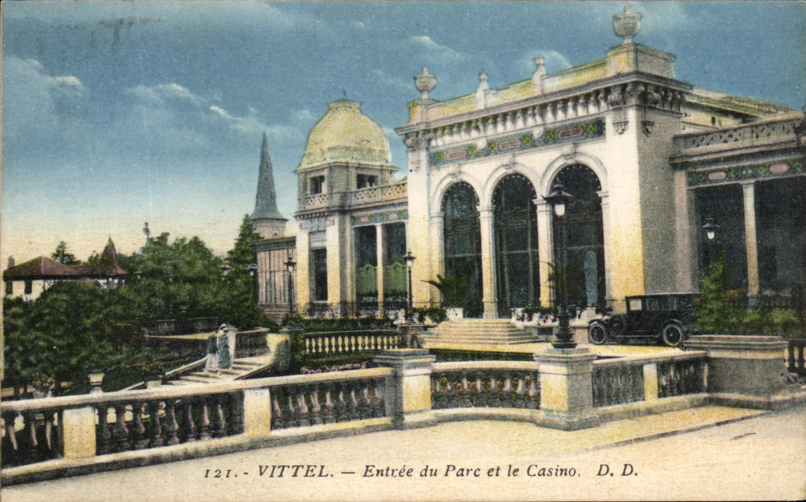 CPA Vittel Entree Du Parc Et Le Casino